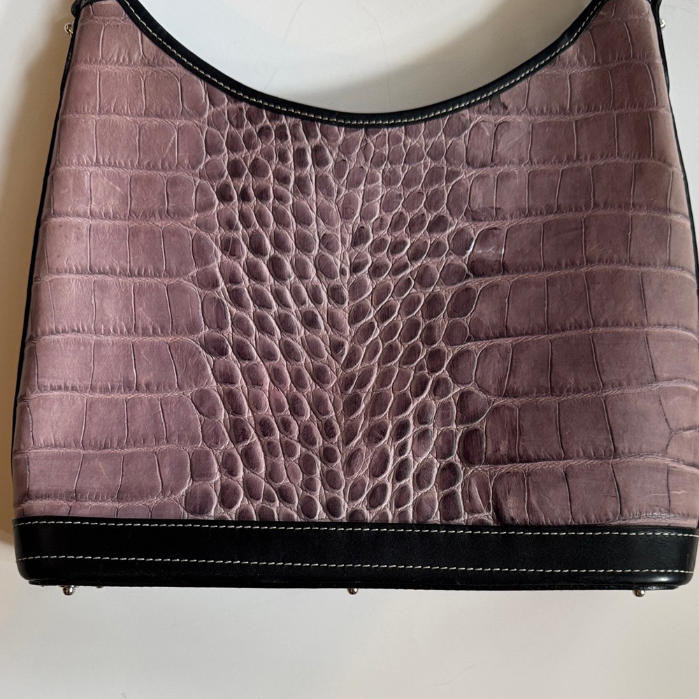 Dooney & Bourke Mauve/ purple Croc-Embossed Shoulder Bag - Picture 7 of 9